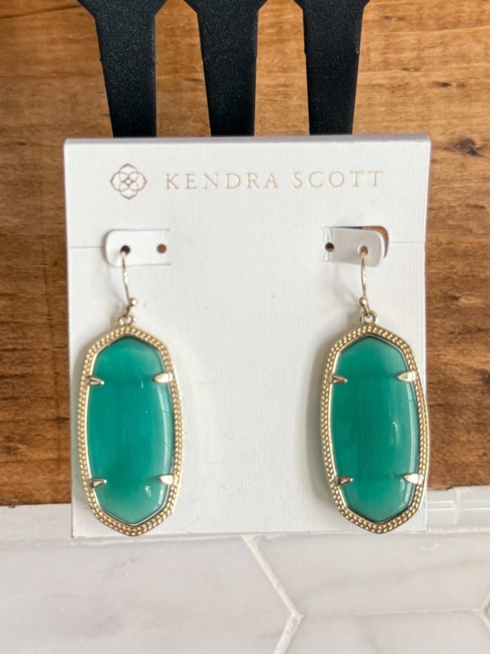 Kendra Scott Teal Elle Drop Earrings - Gold